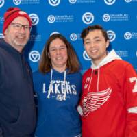 Three Lakers at the Red Wings game.